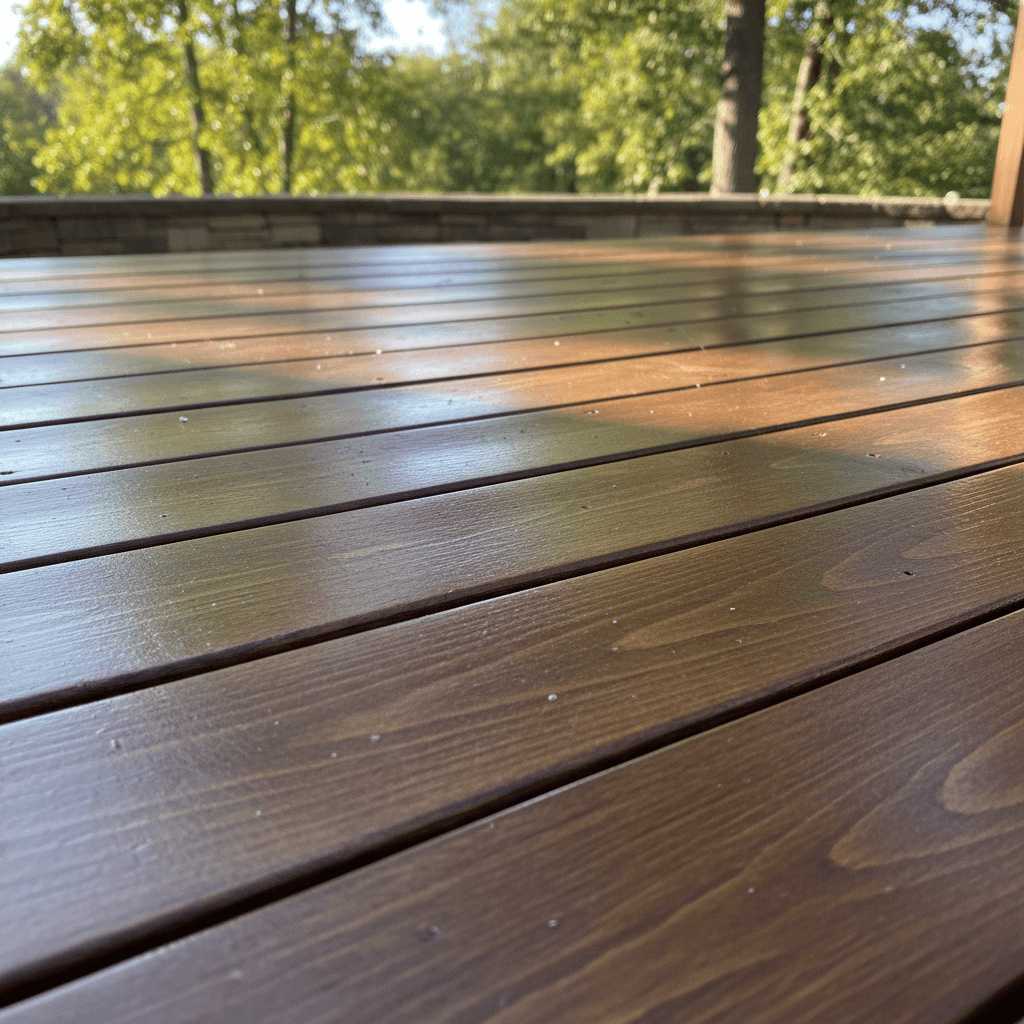 Deck with professional oil stain finish